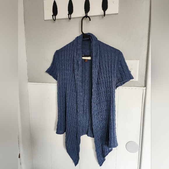 Sonoma Sweaters - Sonoma short sleeve cardigan shawl small navy blue knit